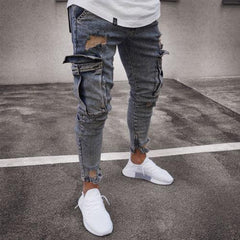 Urban Explorer: Cargo Denim Fitted Jeans
