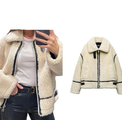 Women's Extreme Pile Fleece Adventure Jacket Faux Shearling Hoodie for Cold Weather Comfort