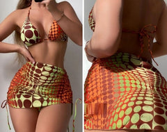 Polka Dot 3 Piece Bikini Set