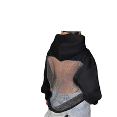 Black Plus Size Oversized Mesh-Back Hoodie Weekend Collective Sweatshirt