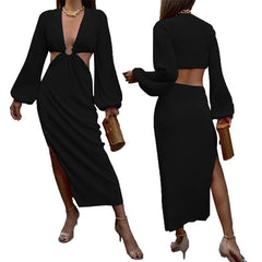 Black Women's Vacation Pleated Dress Stylish, Packable & Travel-Ready