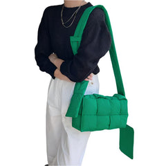 Women's Green Eco-Chic Puffer: One-Shoulder Feathered Elegance