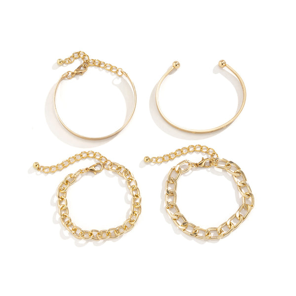 Elevate Your Style with our Simple & Smooth C-shaped Bracelet Set