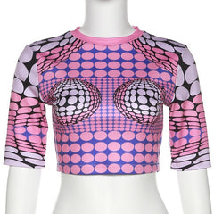 Stylish 3D Print Maxi Skirt & Short Sleeve Baby Tee Set with High Slit  Trendy Bodycon Outfit