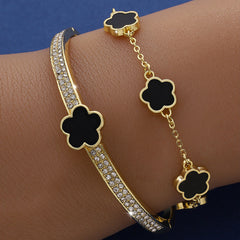 Nature's Grace: Exquisite Women's Bracelet Set with Five Leaf-Petals Gift for women's 