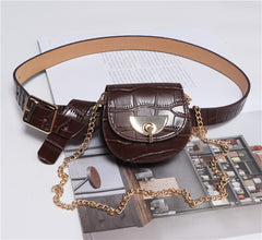 Wown's Brown Chic Link Belt Pouch Bag