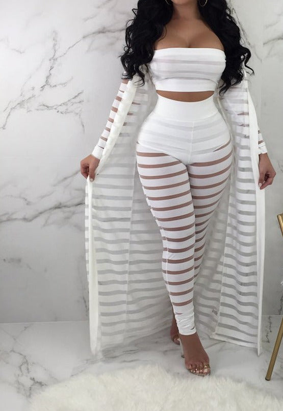 Women's Summer Curve Enchantment Lace Hollow Cloak Pants Set