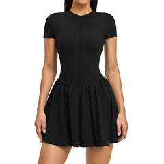 Women's Black Anti-Exposure Tennis & Golf Fitness Dress