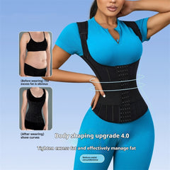 Women's Waist Trainer with Shoulder Straps Tummy Control Workout Girdle & Body Shaper