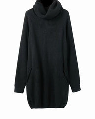 Women's Oversized Cowl Neck Sweater Dress – Cozy Knit Pullover