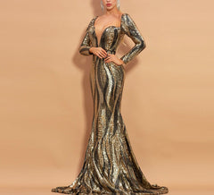 Make an Entrance: Command Attention in Our Waist-Slimming Evening Prom Dress by Chic Contours!