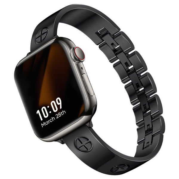 Black Stainless Steel Cross Bracelet Durable iPhone Watchband Strap