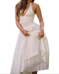 Women's Elegant Fashion V-Neck Halter Maxi  Dress