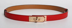 Red Luxury Style H Home New Kelly Leather Thin Belt Elegant & Stylish Women's Accessory