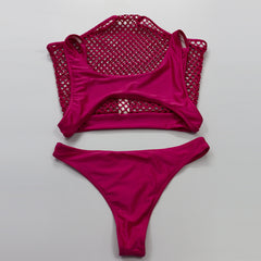 Beach Glamour Hollow Mesh One-Piece