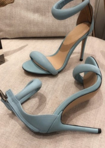 Metallic Round Fashionable High Heel Sandals Shoes