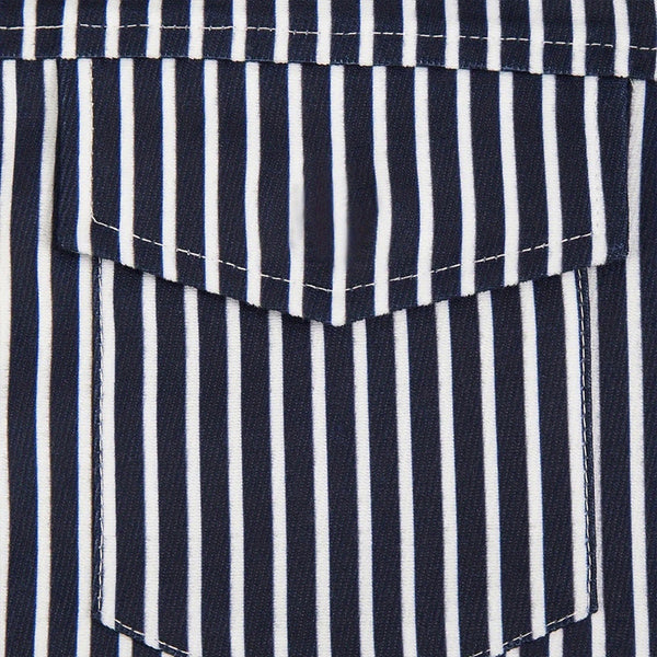 Plus Size Striped Shirt and Shorts Set  Poplin 2-Piece Outfit