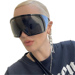 Women's Designer Style Oversized Mask Sunglasses Shield Frame UV Protection