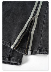 Asymmetric Reflective Street Trousers for Men Stylish, Comfortable Daily Wear with Drawstring Rope Design