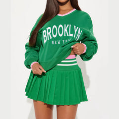 Chic Women's State of Mind Pleated Mini Skirt Set