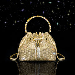 Women's Gold Fashion Rhinestone HandBag