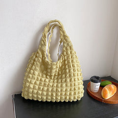 Large Diamond Stitch Elegance Tote Handbag