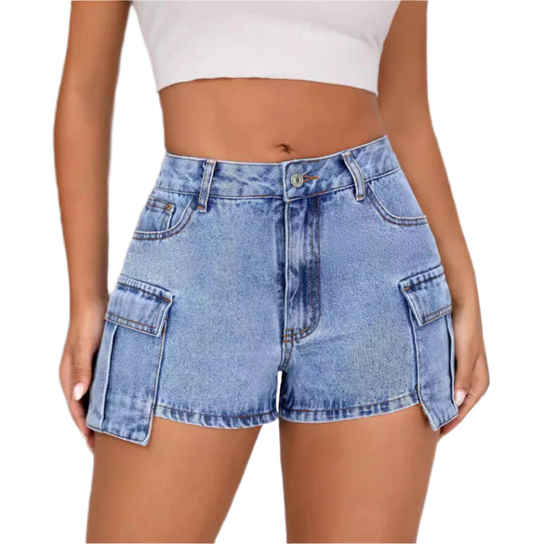 Blue Slim Fit Bliss Women’s Stretch Denim Shorts Comfy & Chic