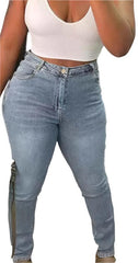 Flattering High Waisted Denim Jeans with Cut-Out Back Sexy & Stylish
