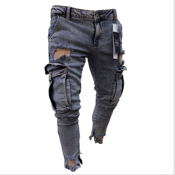 Urban Explorer: Cargo Denim Fitted Jeans