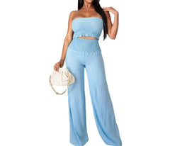 Vacation Vibes: Explore Trendy Women's Spring Tube Top Pant Sets for Summer Escapes