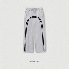 Asymmetric Reflective Street Trousers for Men Stylish, Comfortable Daily Wear with Drawstring Rope Design