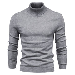 Men's Casual Slim Turtleneck - Versatile Solid Color Sweater