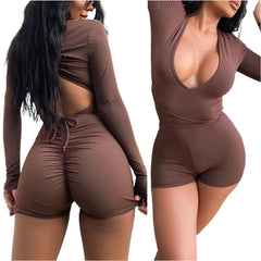 Viva Vibe High V Neck Tie-Side Romper