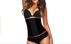 Black Colombian Latex Waist Trainer for Women 2-Hook Corset Cincher with Adjustable Tummy Control Sport Body Shaper