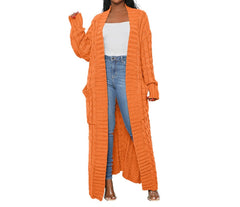 Fall Solid Color Long Cardigan