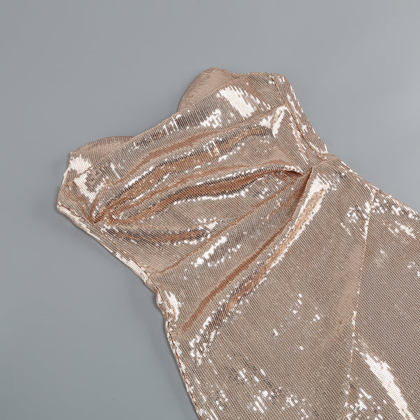 Glittering Gala Sequin Backless Dress