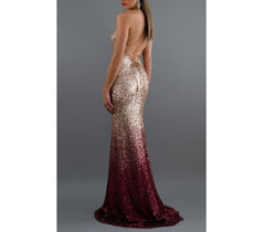 Sunset Seduction Sequin Ombre Prom Halter Dress