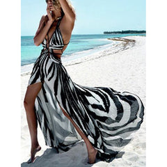 Verve V-Neck Print Swing Maxi Dress
