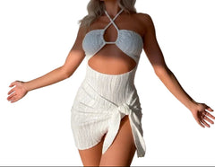 Women’s Tie Knot One-Piece Swimsuit Swim Dress