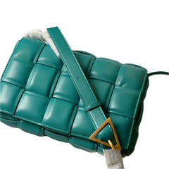 Green Women's Cloud Cassette Padded Style Leather Messenger Bag
