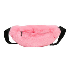 One-shoulder Messenger Fluffy Fanny Pack