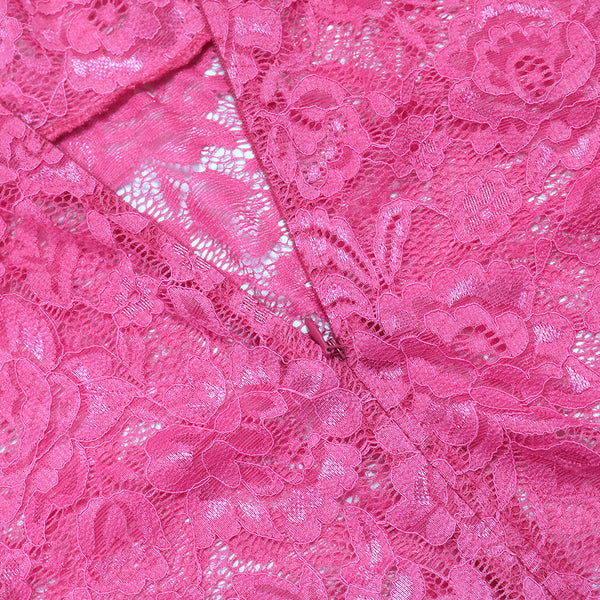 Women's Long-Sleeved Lace Bodysuit & Lace-Up Half-Length Cloak Skirt Set