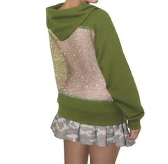 Green Oversized Mesh-Back Hoodie Weekend Collective Sweatshirt