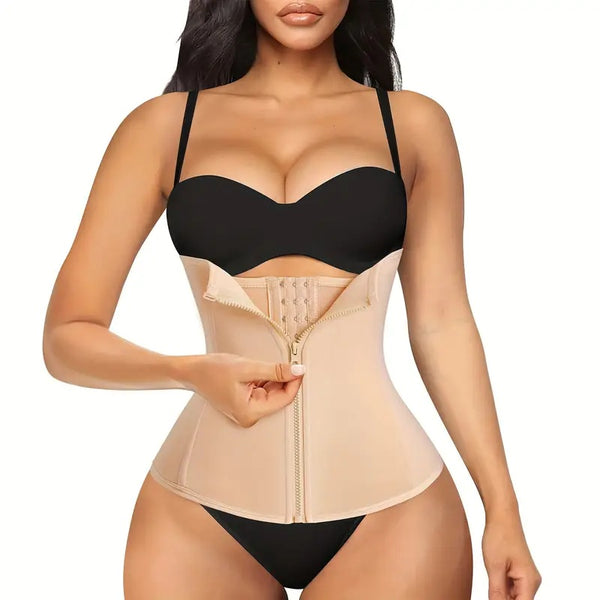Plus Size Women’s  Zipper Waist Trainer  Adjustable Slimming Corset