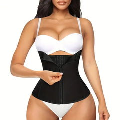 Black Women’s  Zipper Waist Trainer  Adjustable Slimming Corset