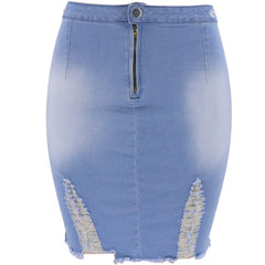 Urban Edge Distressed Denim Skirt