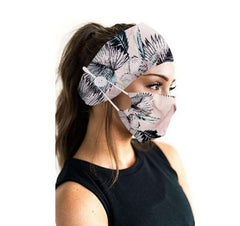 Wide Non-Slip Nurse Sweat Headband  Elastic Ear Protection with Mask Button