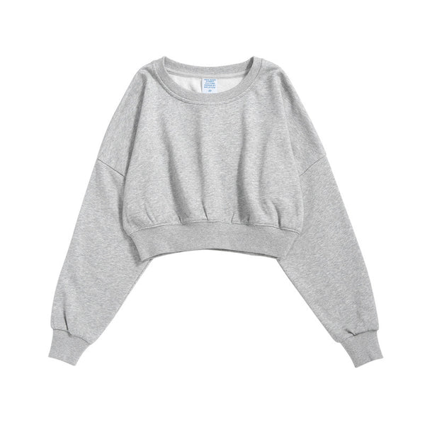 Light Gray Women's Active Fit Women's Sports Crop Top Sweatshirt