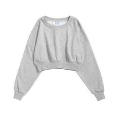 Light Gray Women's Active Fit Women's Sports Crop Top Sweatshirt