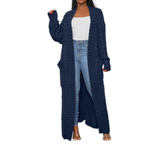 Fall Solid Color Long Cardigan